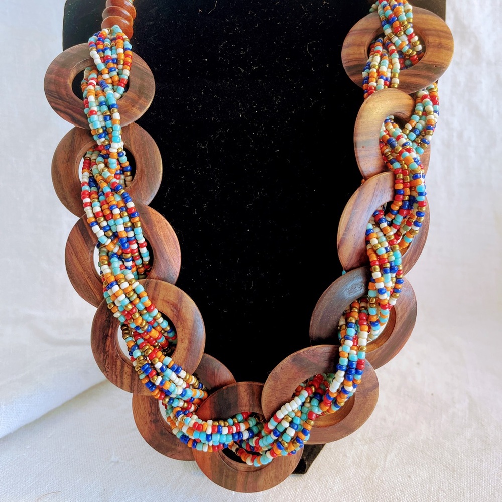 Handcrafted Wooden Beaded Necklace